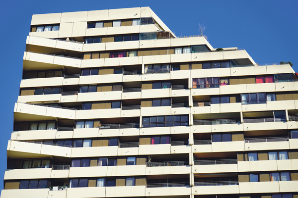 Wohnungen Wohngebäude Fassade Fenster Balkone