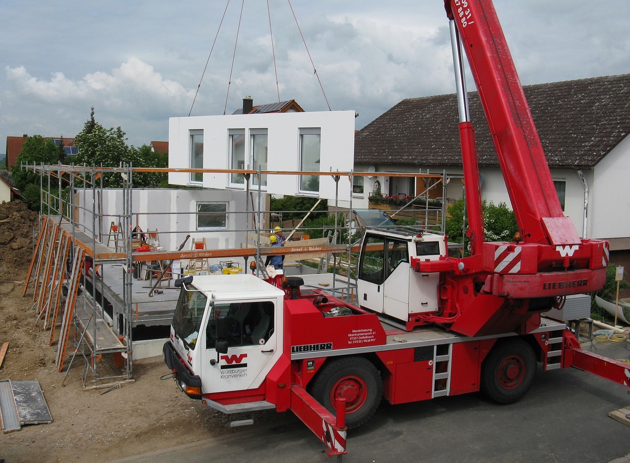 Hausbau Wohnungsbau Baustelle 