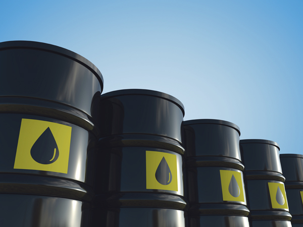 Kraftstoffe Öl Schwarz Gelb Behälter
