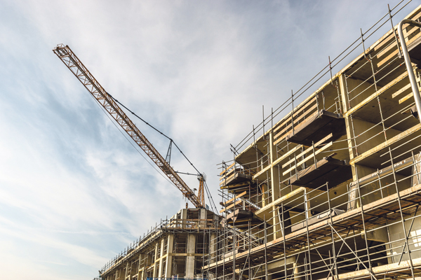 Baustelle Bau Wohnungsbau Gerüst 