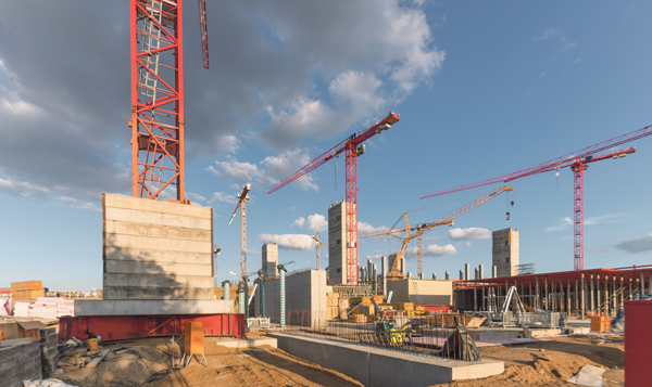 Kran Baustelle Rot Bewehrung 