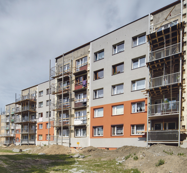 Wohnungsbau Wohngebäude Gerüst 