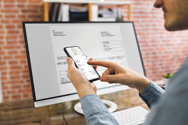 E-Rechnungen Elektronische Rechnung Computer Handy Smartphone