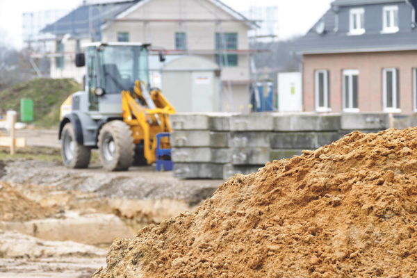 Baustelle Baustelle Neubau Gabelstapler
