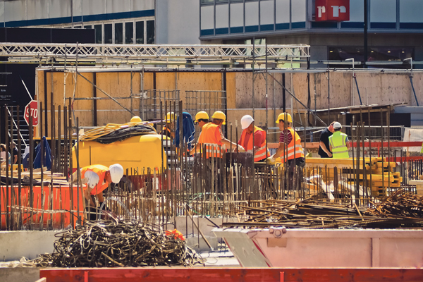 Bau Baustelle Bewehrung Beton Bauarbeiter 