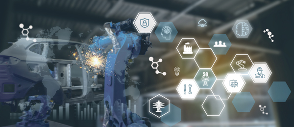Innovation Icons Zeichen Technik Roboter Maschinen Auto Autobau