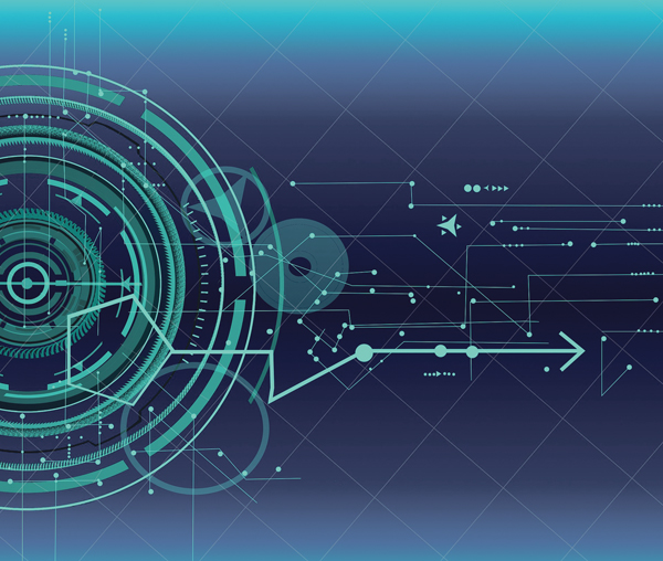 Digitalisierung Zeichen Striche Kreise Digital Graphisch Netz