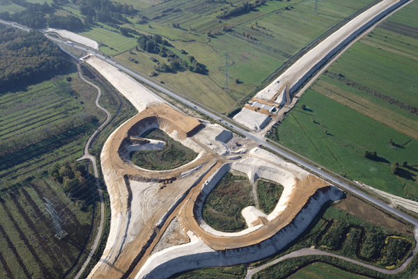 Autobahn Autobahnbau Grün Straßenbau 