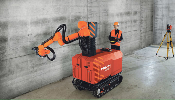 Bohrroboter Jaibot Roboter Bohren Wand Orange Baumaschine