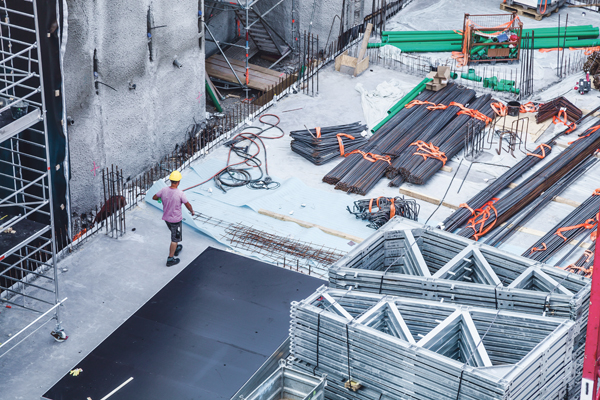 Hochbau Baustelle Baumaterial Beton Bewährung 