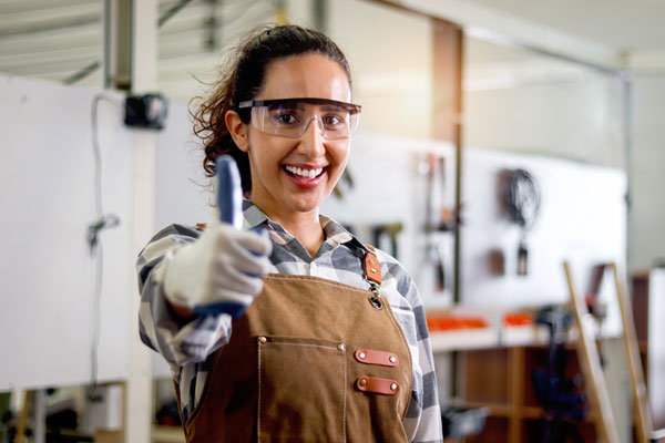 Handwerk Handwerk Handwerkerin Karriere Werkzeug Werkstatt Arbeitskleidung