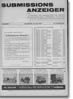 Layout - Submissions-Anzeigers aus dem Jahr 1949.