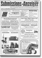 Layout - Submissions-Anzeigers aus dem Jahr 1985.